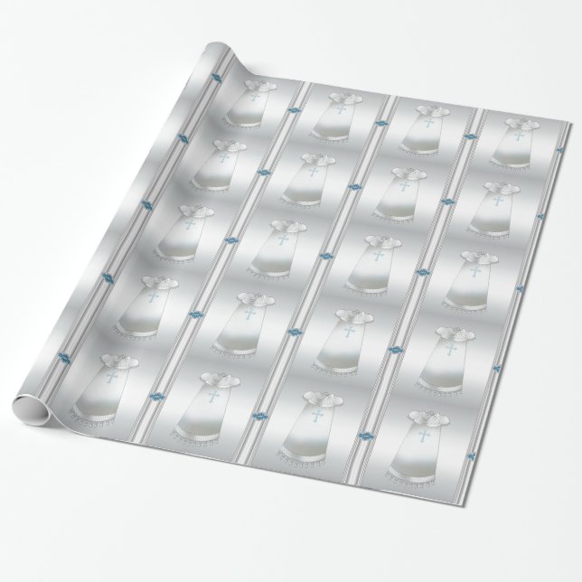 Jungs Christening Geschenkpapier (Ungerollt)