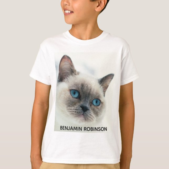 Jungs Custom Foto und Name Personalisierte Kinder  T-Shirt (Vorderseite)