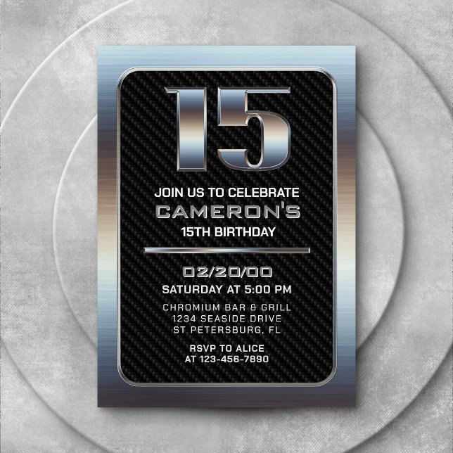 Jungs Einladung zum 15. Geburtstag (Von Creator hochgeladen)