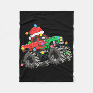 Jungs Frohe Weihnachts Monster Truck Weihnachtsman Fleecedecke