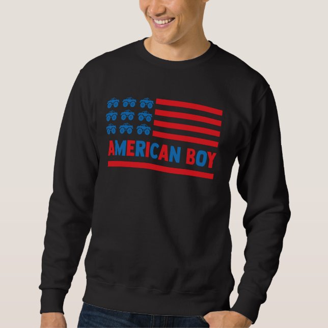 Jungs Funny Kids 4. Juli American Boy Sweatshirt (Vorderseite)