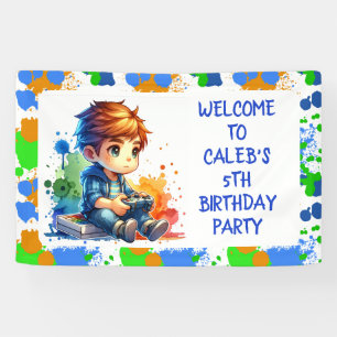 Jungs Gaming Willkommen Personalisierten Geburtsta Banner