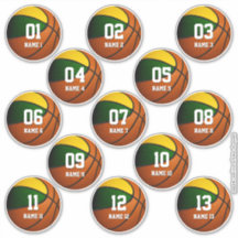 Jungs grün goldfarbenes Basketball-Set mit 13