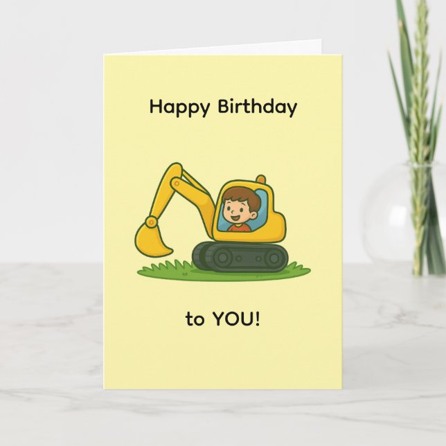 Jungs "Happy Birthday"-Karte mit Grabdesign Karte (Vorderseite)