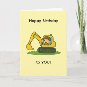 Jungs "Happy Birthday"-Karte mit Grabdesign Karte