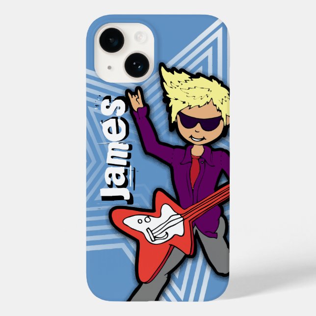Jungs kurzer Name Rockstar Kinderhütte Case-Mate iPhone 14 Hülle (Rückseite)
