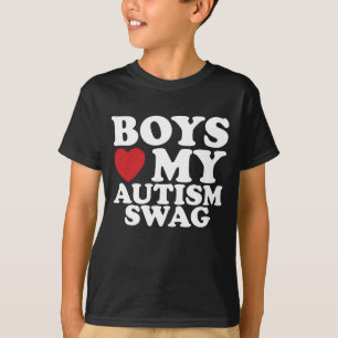 Jungs lieben mein Autismusschwung-Bewusstseins-Her T-Shirt