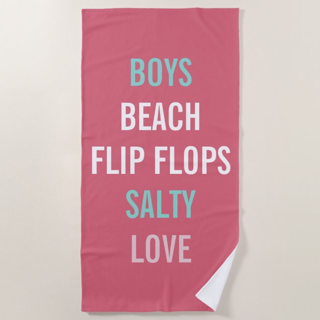 Jungs lieben Sommer Nantucket Red Pool Beach Handt Strandtuch (Vorderseite)