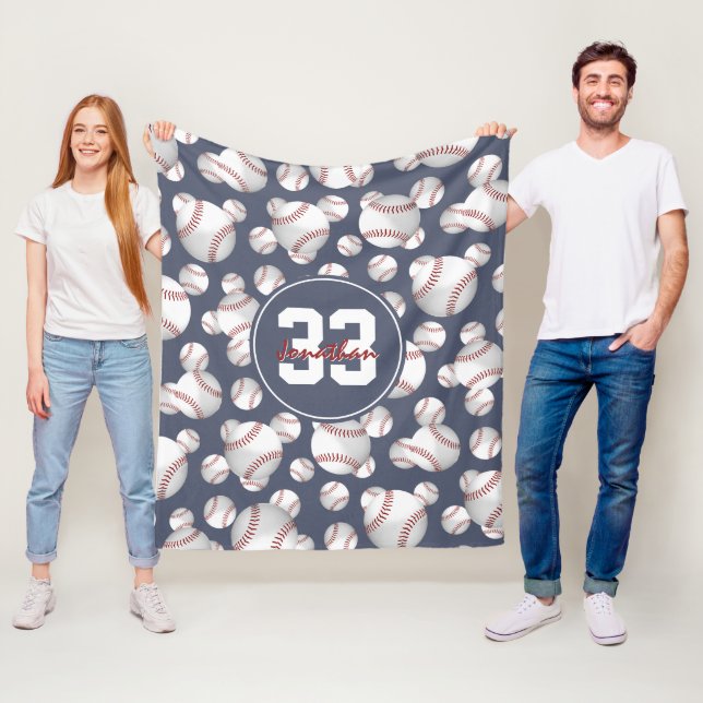 Jungs Mädchen personalisiertes Baseball-Softballmu Fleecedecke (Beispiel)