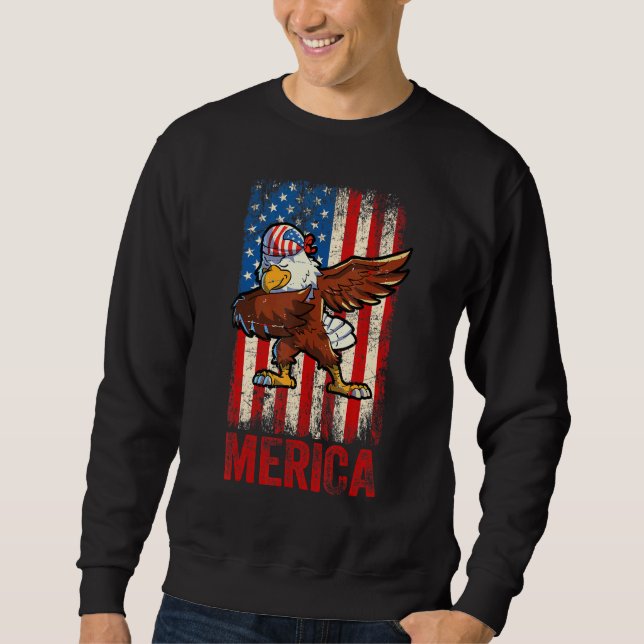 Jungs Männer amerikanischer Adler am 4. Juli Sweatshirt (Vorderseite)