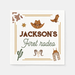 Jungs mein erster Rodeo Cowboy 1. Geburtstag Serviette