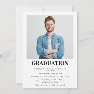 Jungs Minimalistische Foto Graduation Party Einladung