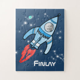 Jungs Name und Foto Raketenraum Kinder jigsaw