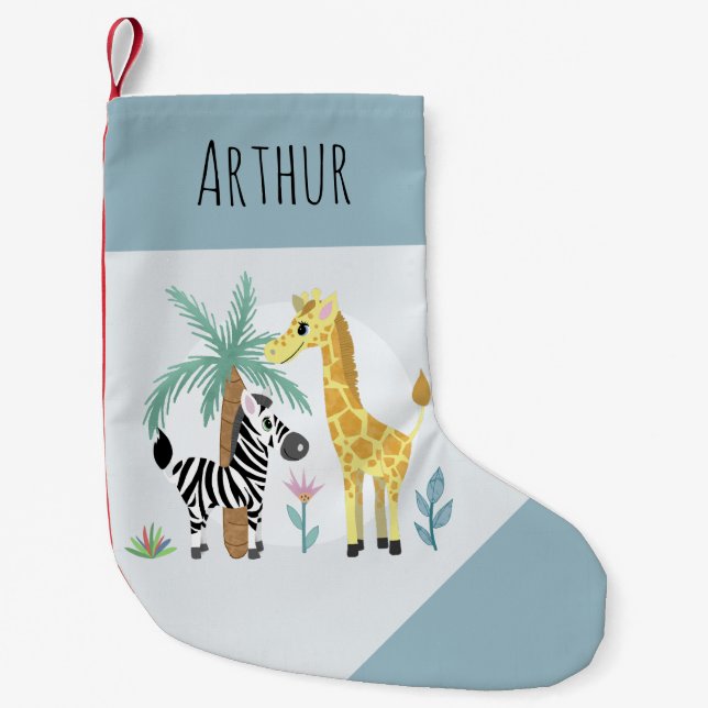 Jungs Niedlich & Spaß Safari Tiere Jungle Kinder Kleiner Weihnachtsstrumpf (Vorderseite)