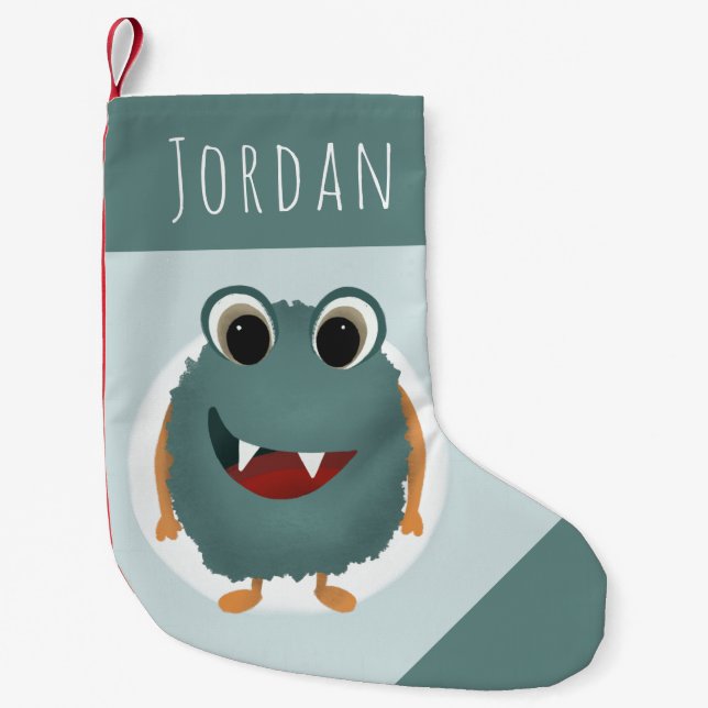 Jungs Niedlich und Spaß Blue Monster Kinder Kleiner Weihnachtsstrumpf (Vorderseite)