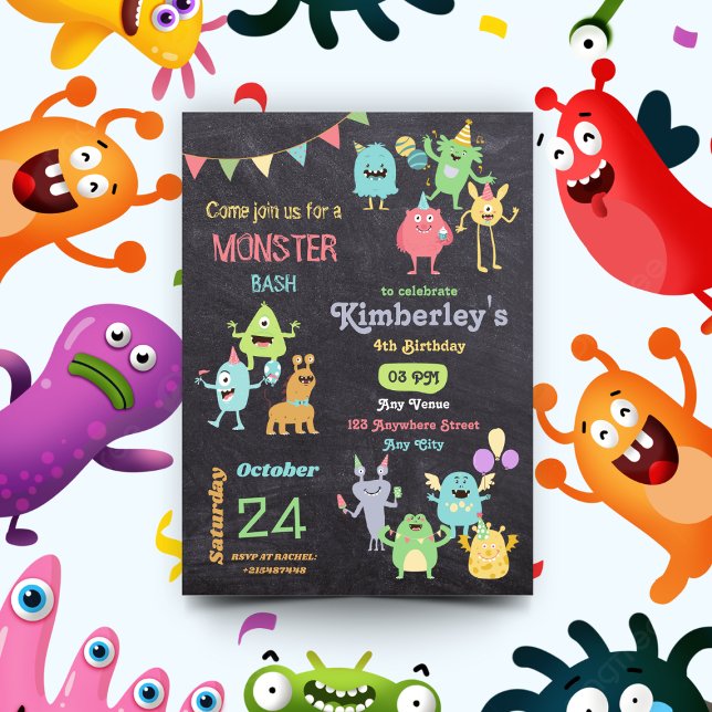 Jungs Niedlich und Spaß Monster Kindergeburtstag P Einladung (Von Creator hochgeladen)