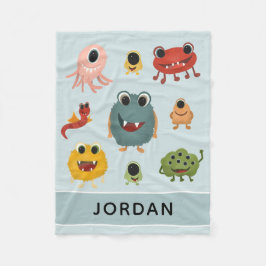 Jungs Niedlich und trendy Blue Monster Alien Kids Fleecedecke