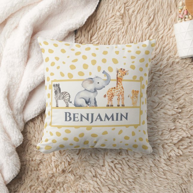 Jungs Niedliche Jungle Safari Baby Tiere Kissen (Decke)