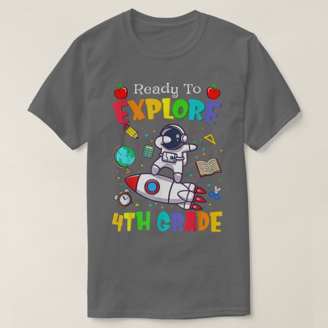 Jungs sind bereit, die 4. Klasse zurück zur Schule T-Shirt (Design vorne)