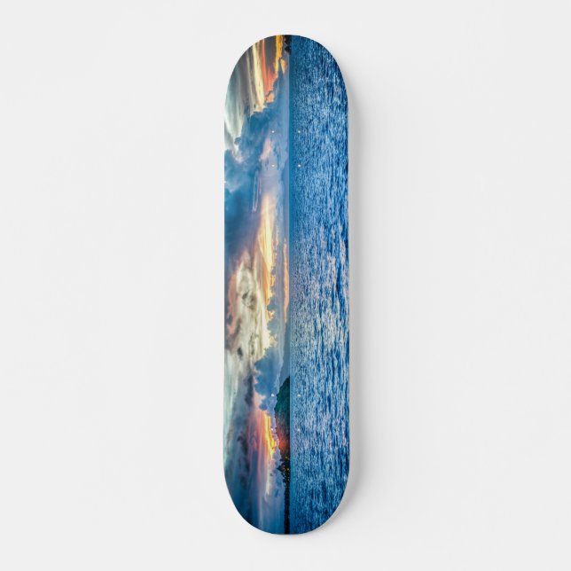 Jungs Sonnenuntergang Blue Skateboard (Vorne)