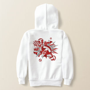 Jungs Sporen Rot-weiße Volleyball-Stars Hoodie
