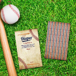 Jungs Vintag Baseball Baby Duschdusche Windeln Raf Begleitkarte