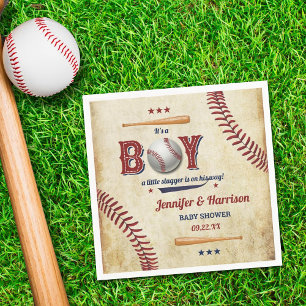Jungs Vintag Baseball Baby Dusche Serviette