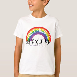 Jungs weißer T - Shirt Rainbow Gottes Versprechen 