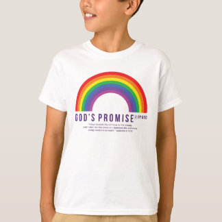 Jungs weißer T - Shirt Rainbow Gottes Versprechen 