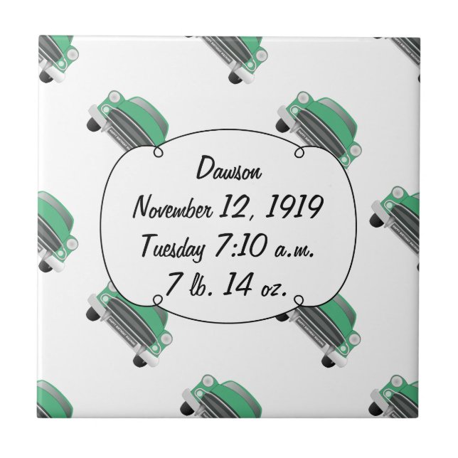 Jungs Zimmer Classic Car Geschenke Sweet Green Ret Fliese (Vorderseite)