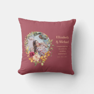Jüngste Weds oder Jubiläumsgeschenke FOTO Burgund Kissen