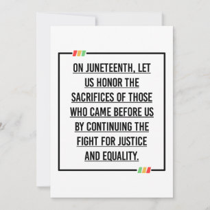 Jüngste Zitate, Freiheit der afroamerikanischen. Einladung