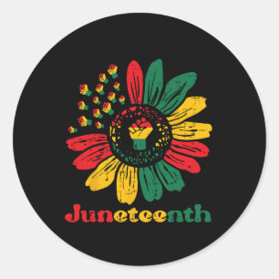 Jungsteinziger Afrikanischer Sonnenblumen Fists Mä Runder Aufkleber
