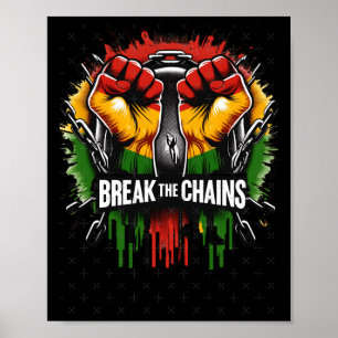 Jungsteinziger Bruch der ketten schwarzen Geschich Poster