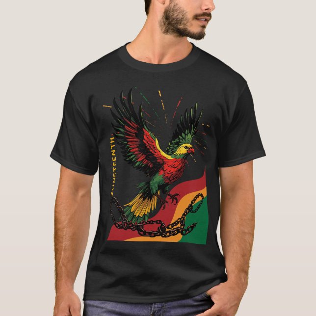 Jungsteinziger Freiheitsvogel aus offenen Ketten T-Shirt (Vorderseite)