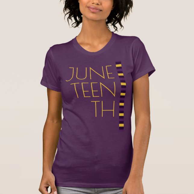 Jungsteinziger Lila-Yellow-Freedom-Feier T-Shirt (Vorderseite)