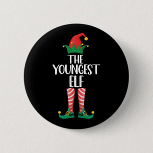 Jüngster Elf passend zur Familienweihnachtsfeier Button