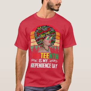 Jüngster ist mein Unabhängigkeitstag Schwarze Frau T-Shirt