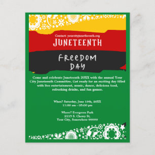 Jüngster Tag der Freiheit Stadt Feier Extravagante Flyer