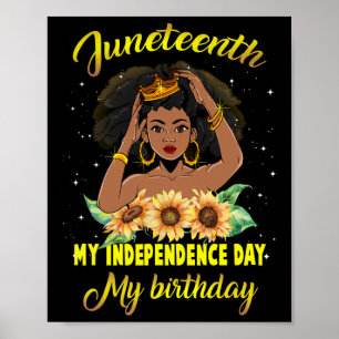 Jüngster Unabhängigkeitstag Mein Geburtstag schwar Poster