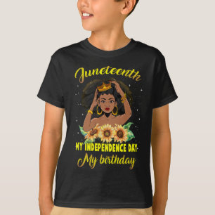 Jüngster Unabhängigkeitstag Mein Geburtstag schwar T-Shirt
