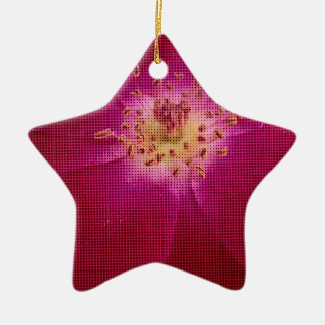 Jüngster Valentinstag Scheckte Rose Keramik Ornament (Vorne)