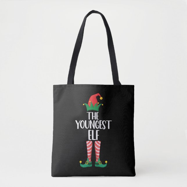 Jüngstes Elf Matching Familienweihnachtliches Part Tasche (Vorderseite)