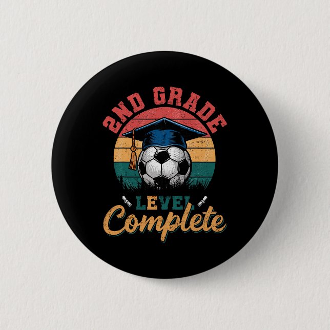 Jüngstes Fußball-Mädchen der zweiten Klasse Button (Vorderseite)