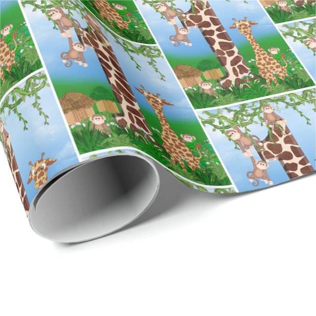 Jungtier zum 1. Geburtstag Geschenkpapier (Rolleneckpunkt)