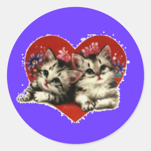 Jungtiere Valentinsticker Runder Aufkleber (Vorderseite)