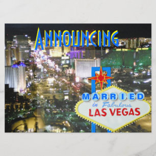 Jungvermählten-Mitteilung Elope nach Las Vegas Einladung