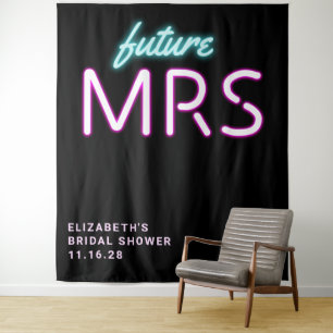 Jungvermählungs-Party der zukünftigen Mrs Neon Lig Wandteppich