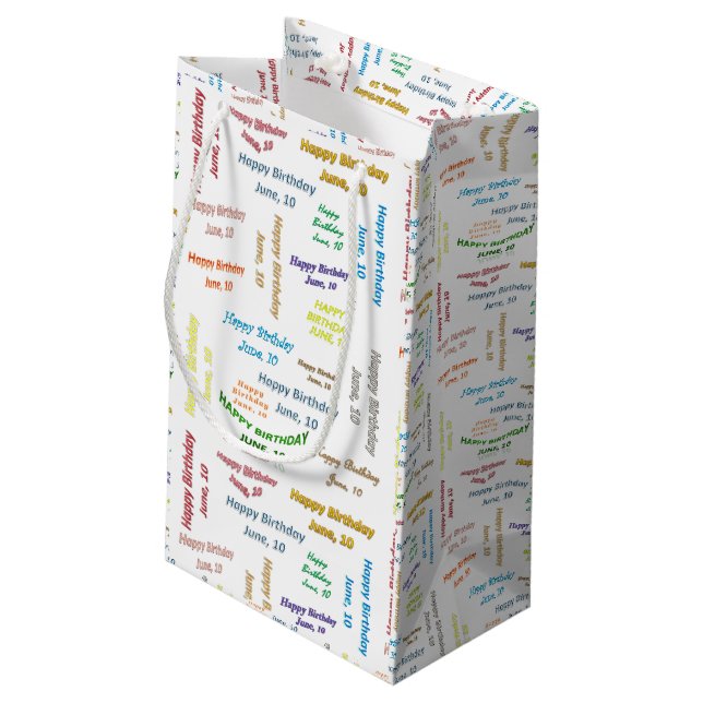 Juni, 10 Geburtstagsgeschenktasche Kleine Geschenktüte (Rückseite Schrägansicht)