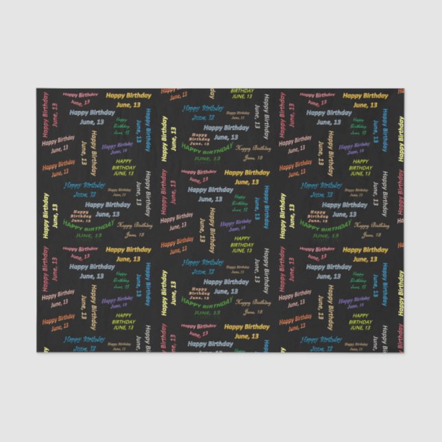Juni, 13 Geburtstagspapier Seidenpapier (Vorderseite)